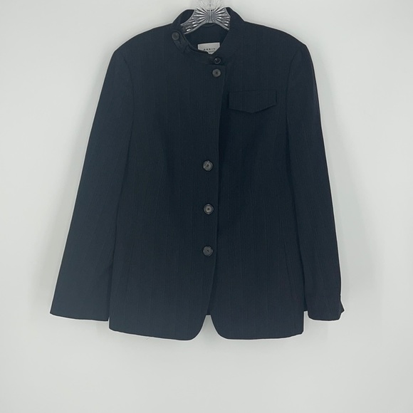Akris Punto Jackets & Blazers - AKRIS punto blazer jacket 100% Wolle laine wool button up 100% leather neck